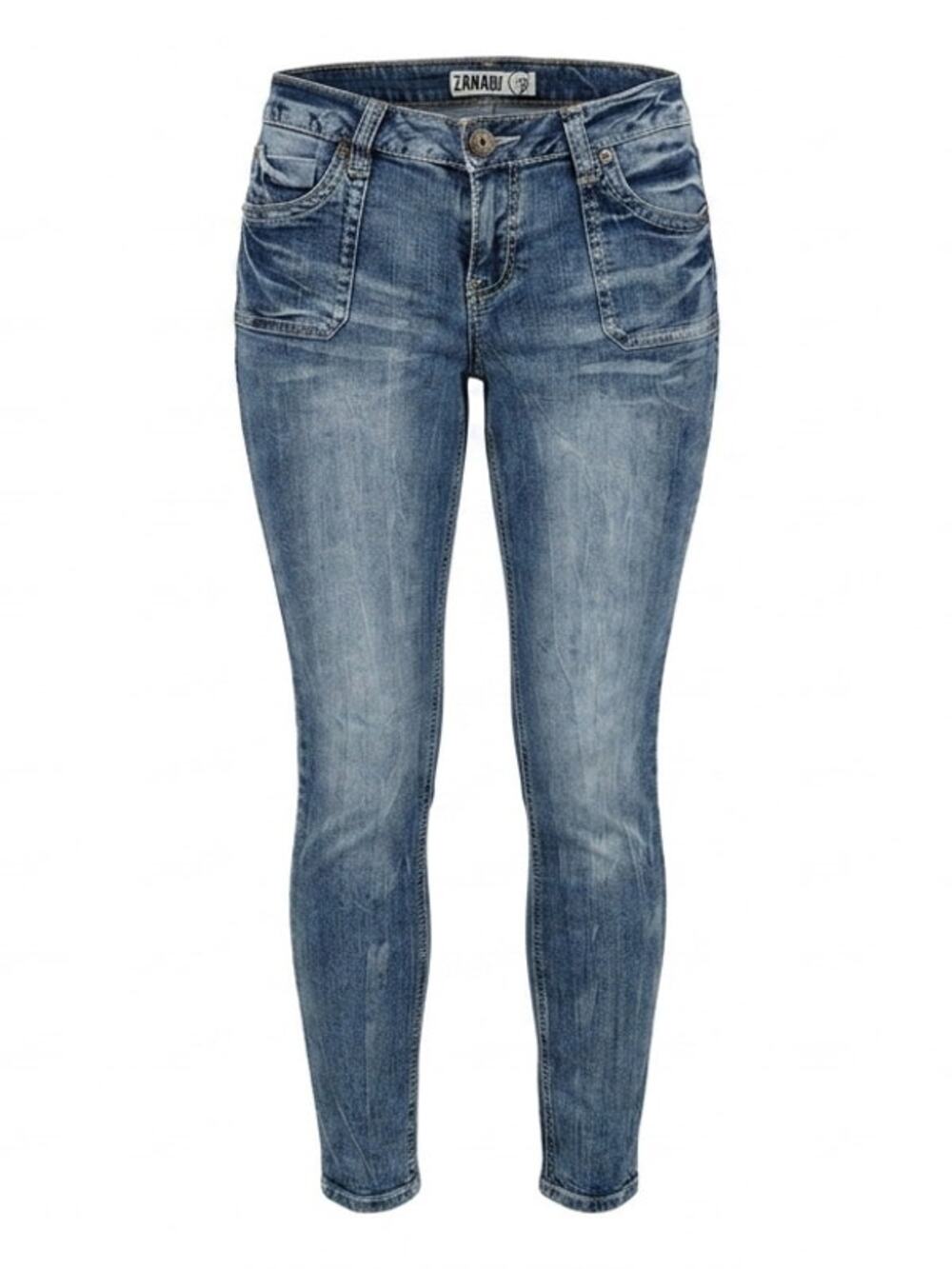 Zanadi Blue Skinny Denim Sequin Rhinestone Jeans Women Size 13
